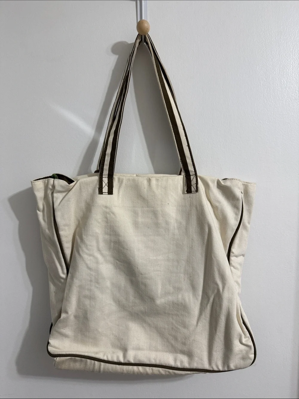 Very Eco-Graphic Cream Tote with Blue Heart and Green Earth